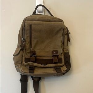 Men's Tan Canvas Backpack
